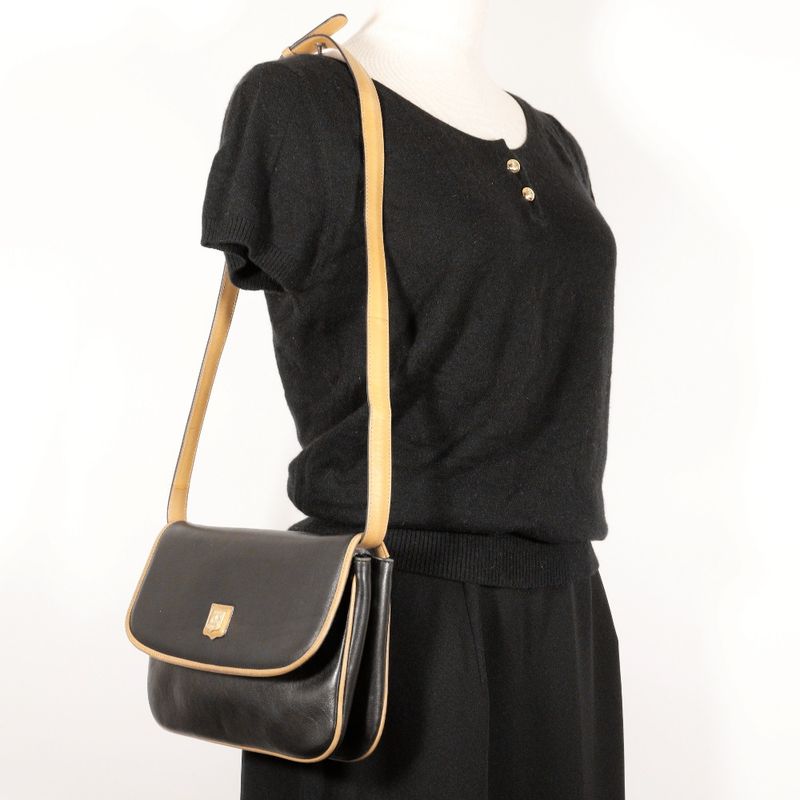 Celine Old Celine 2WAY Clutch Calf Black Ladies Shoulder Bag