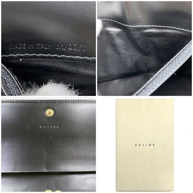Celine Bifold Long Wallet Black Brown Macadam