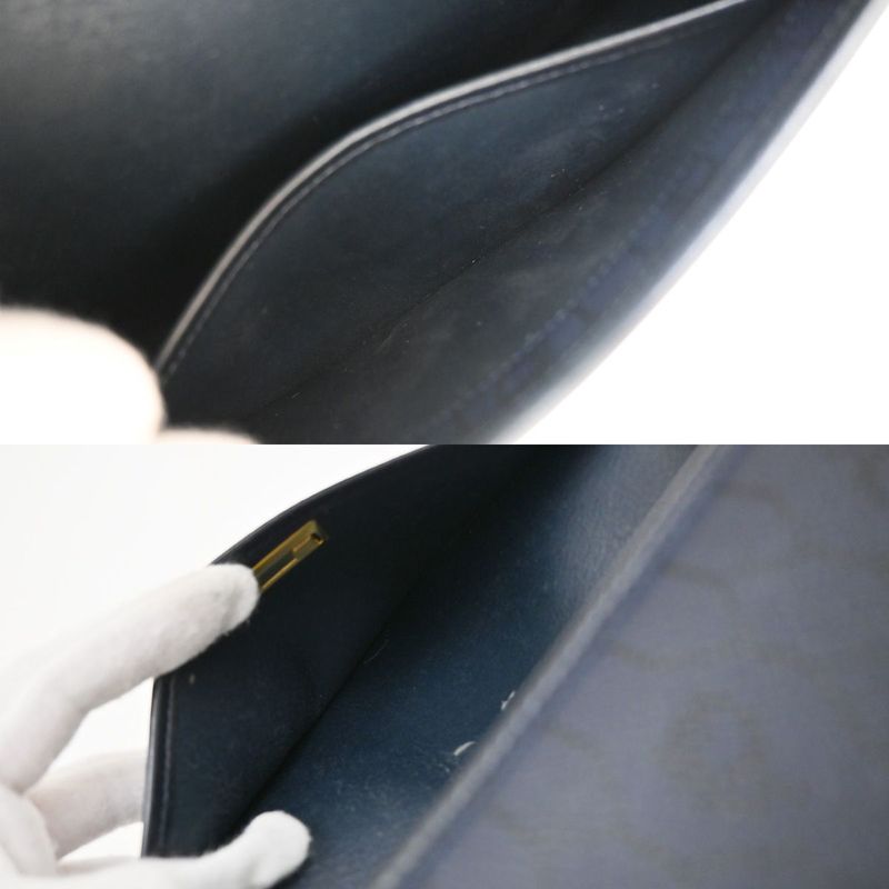 Christian DIOR Shoulder Bag Logo PVC Navy 61ka840