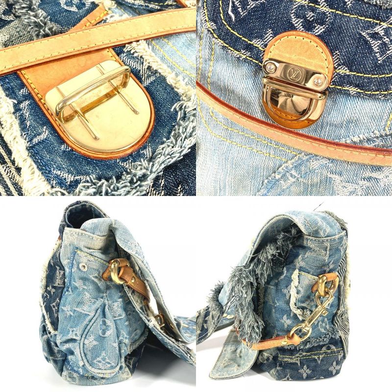 Louis Vuitton Shoulder Bag Patchwork Postie M95374 Monogram Denim Canvas Blue