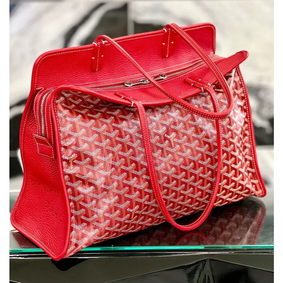 Goyard Goyardine Sac Chien Hardy PM Tote Bag Pet Carrier Purse & Pouch Red
