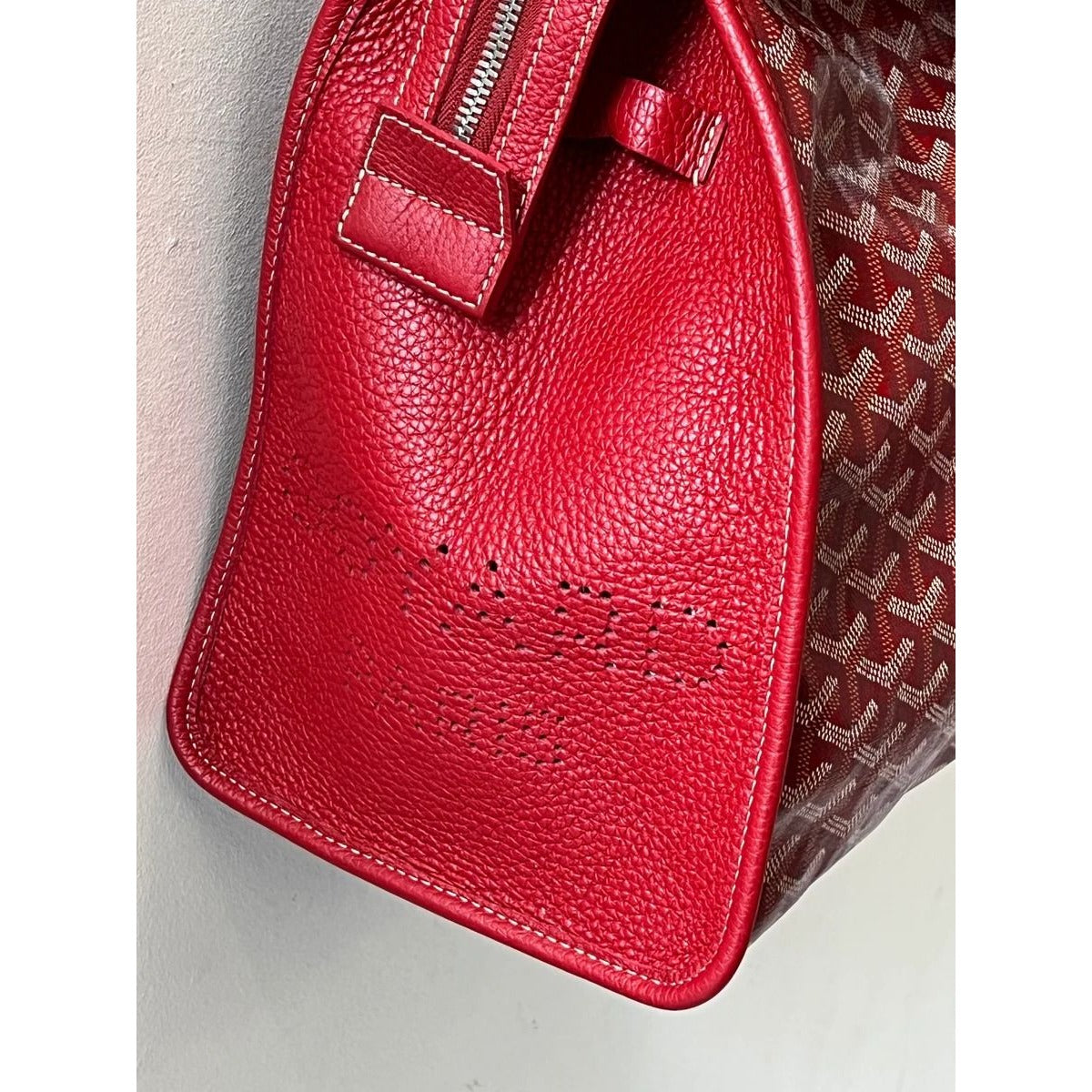 Goyard Goyardine Sac Chien Hardy PM Tote Bag Pet Carrier Purse & Pouch Red