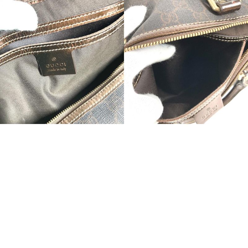 Gucci Handbag GG Plus Logo 193603 Pvc/leather Brown