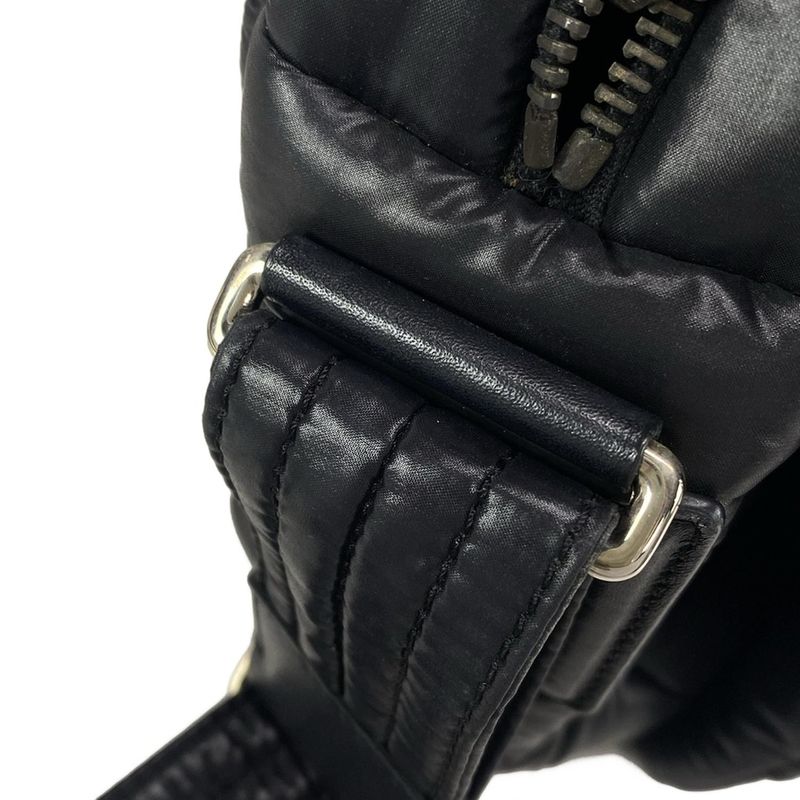 Chanel Shoulder Bag Coco Cocoon A48616 Black Silver Hardware Leather