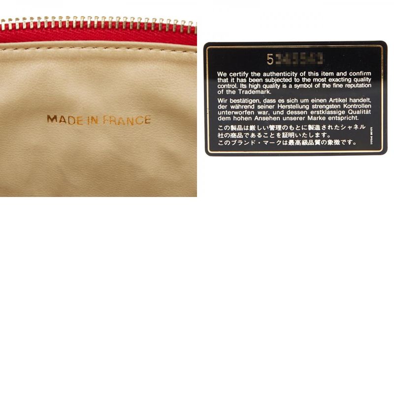 Chanel Coco Mark Vanity Bag Handbag Red Caviar Skin Ladies Chanel