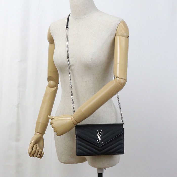 Saint Laurent Envelope Chain Wallet Cassandra 742920 Chain Wallet In Calfskin