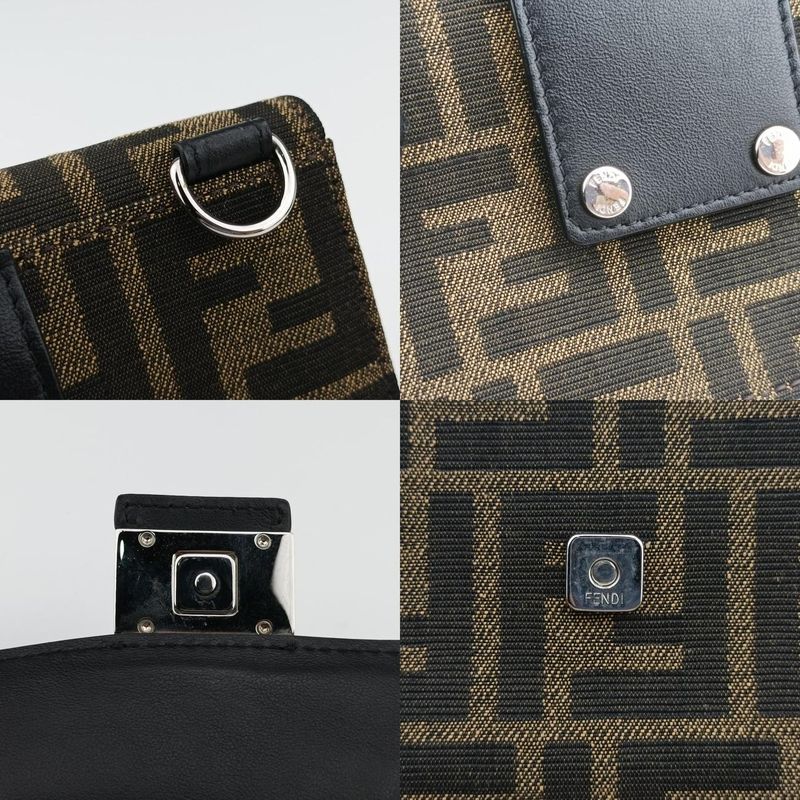 Fendi Baguette Slim Brown Jacquard 7m0295 A9ZL 209-0501