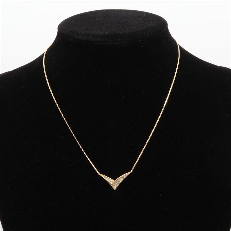 Christian DIOR Necklace GP With Rhinestones Gold
