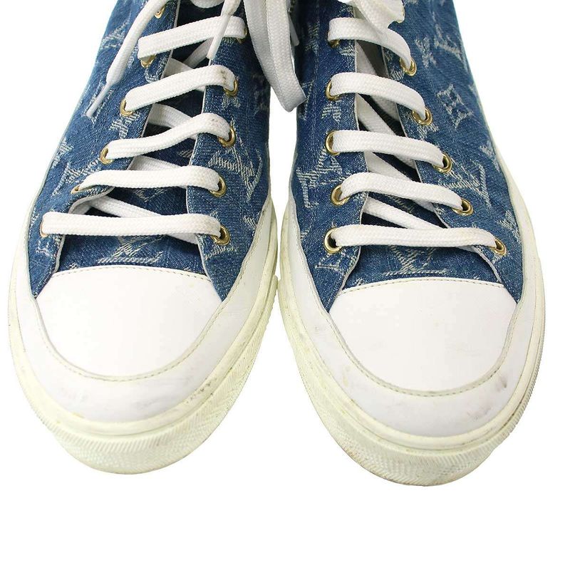 Louis Vuitton Stellar Line Monogram Denim High Cut Sneakers Indigo 41