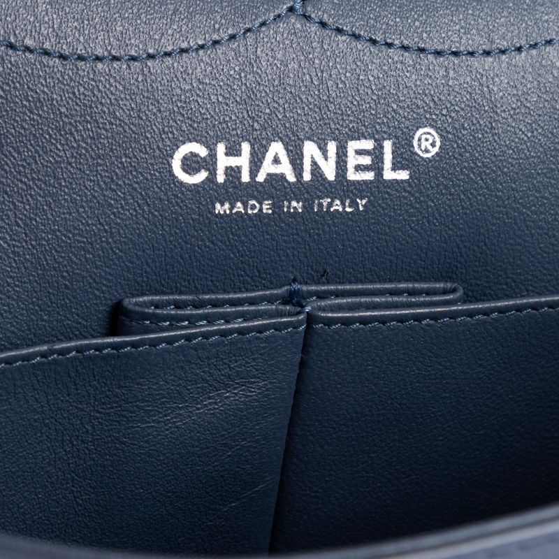Chanel255 Double Flap Cobalt Calfskin Leather A