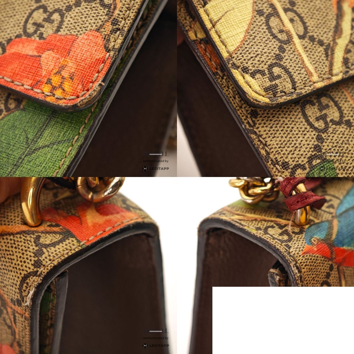 Gucci Tian Padlock Small Shoulder Bag 2-Way Clutch Colorful Beige Strap Key — view 8