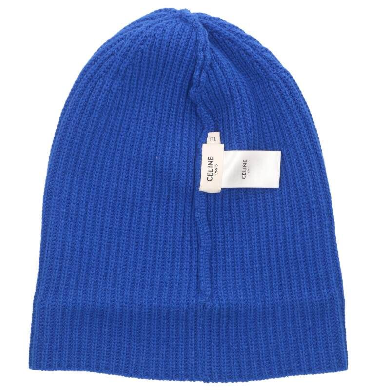 Celine 2a25r423p Logo Patch Knit Hat Men's