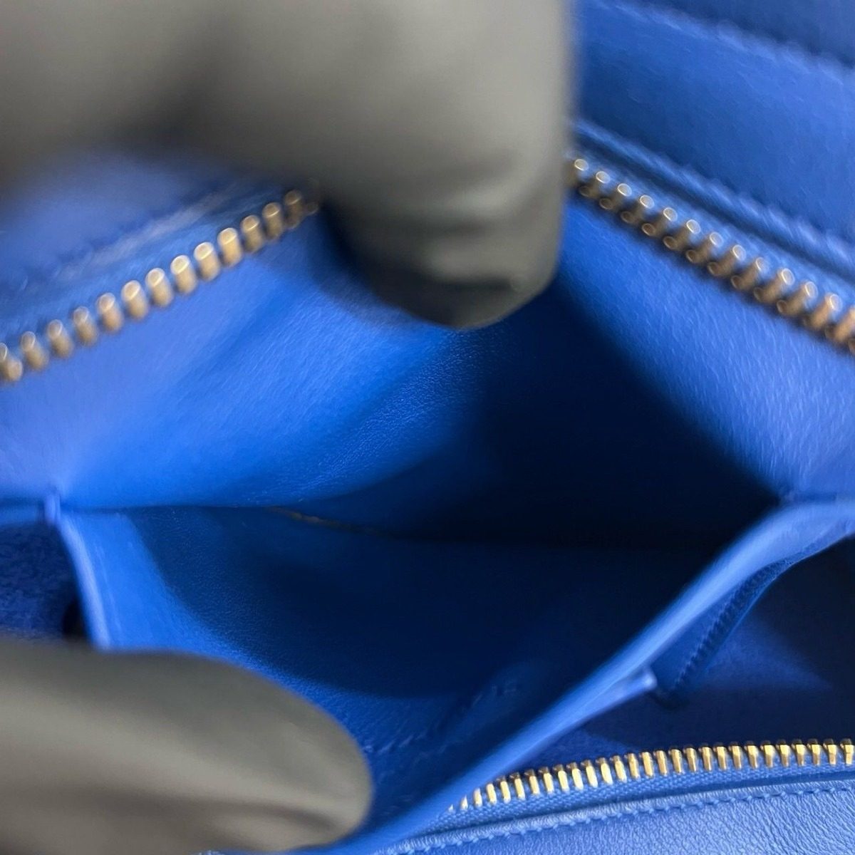 Saint Laurent Yves Baby Cabas YSL Logo Leather 2-Way Shoulder Bag Blue — view 10