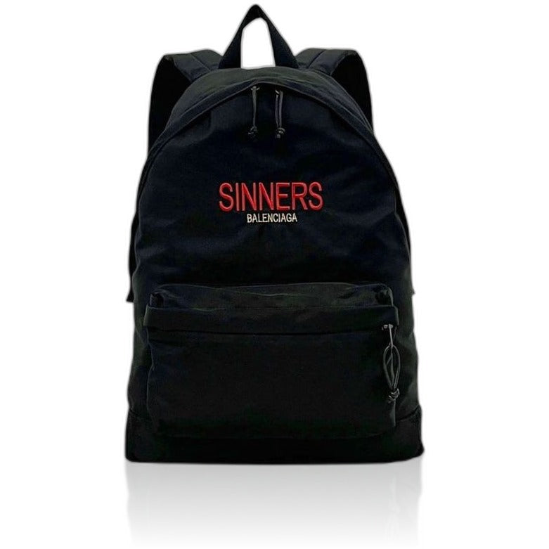 Balenciaga Backpack Black Leather Canvas