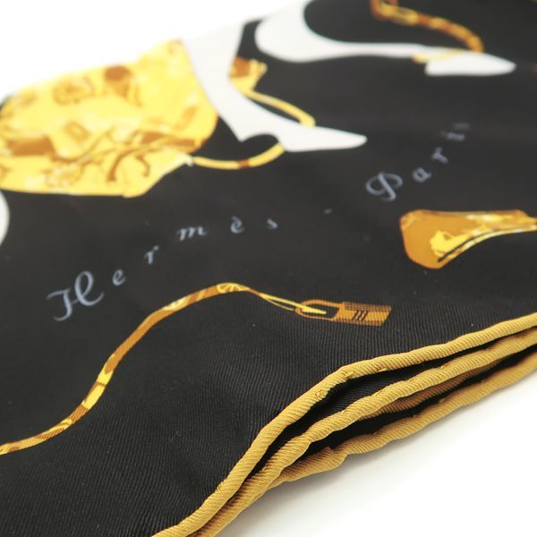 Hermes Kelly En Caleche 70 Kelly's Carriage Black X Yellow Silk With Box Hermes