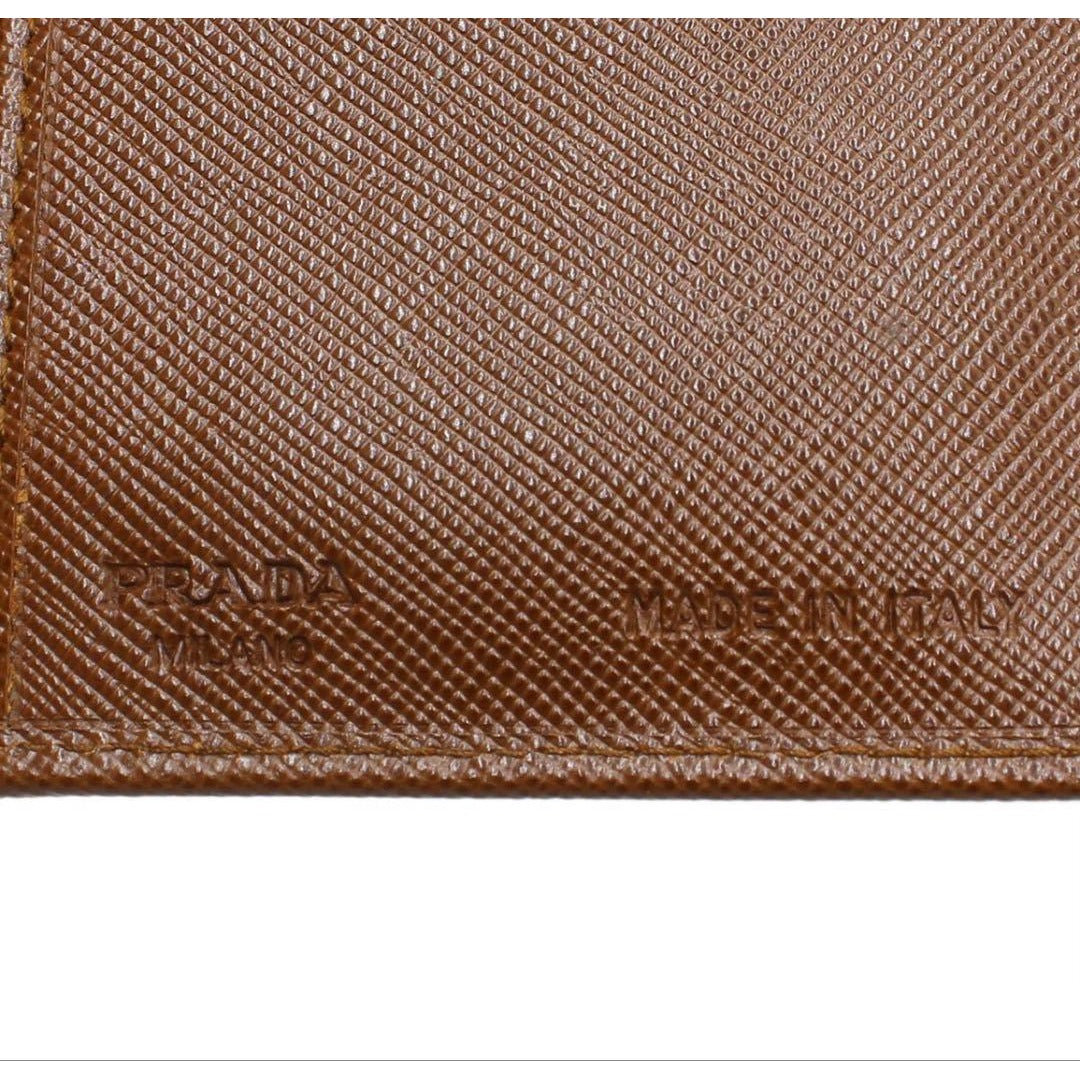 Prada Sapphire Leather Logo Bifold Long Wallet