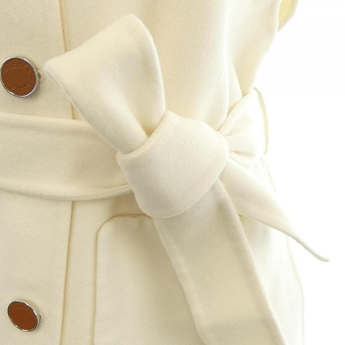 Hermes Clou de Selle Lambskin Button Double Face Long Vest — view 7