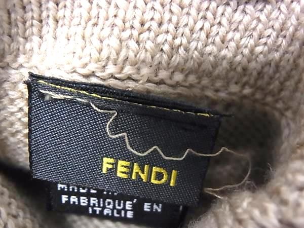 Fendi Zucca 100% Wool Gloves Gloves Women's Light Brown Fj3023