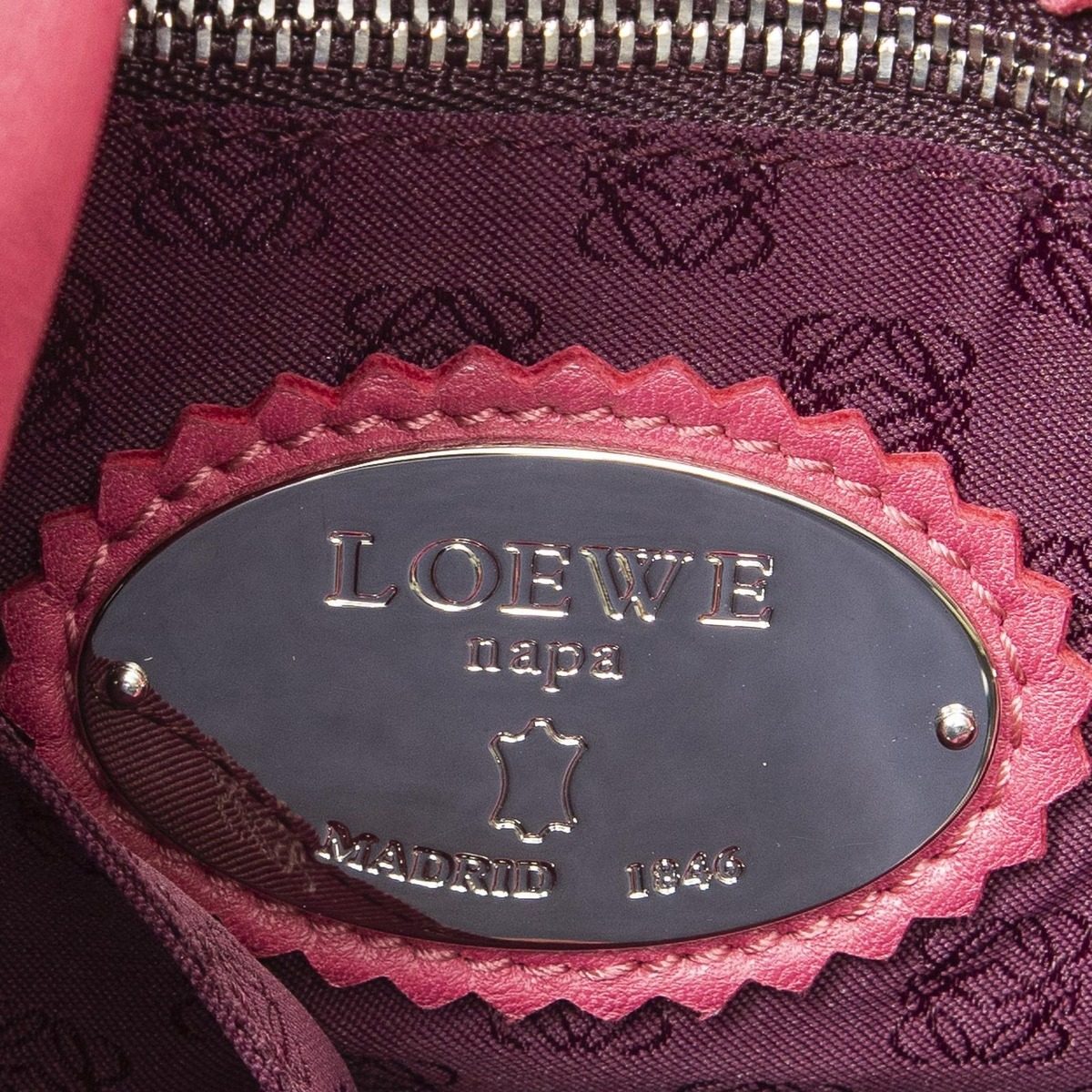 Loewe Bicolor Tassel Flamenco Pink Orange Calfskin Leather Messenger Bag — view 10