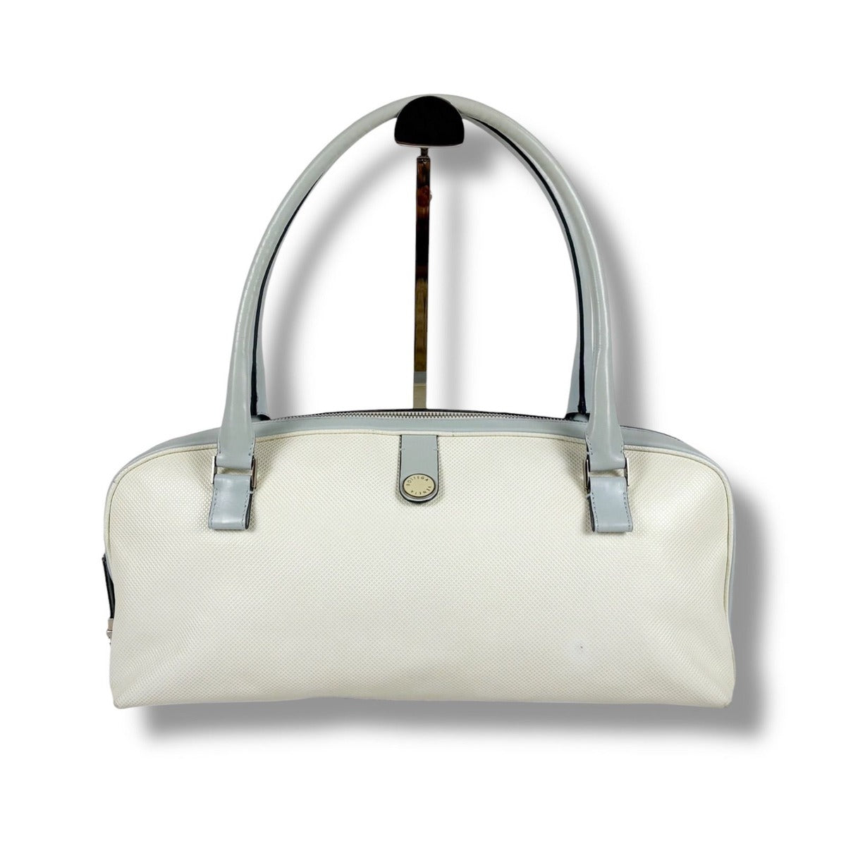 Bottega Veneta Marco Polo Bowling Bag Satchel White Light Blue Bluewhite — view 11