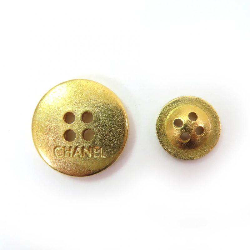 CHANEL Vintage Logo Button Metal Buttons Large And Small Set Of 13 Gold Ladies