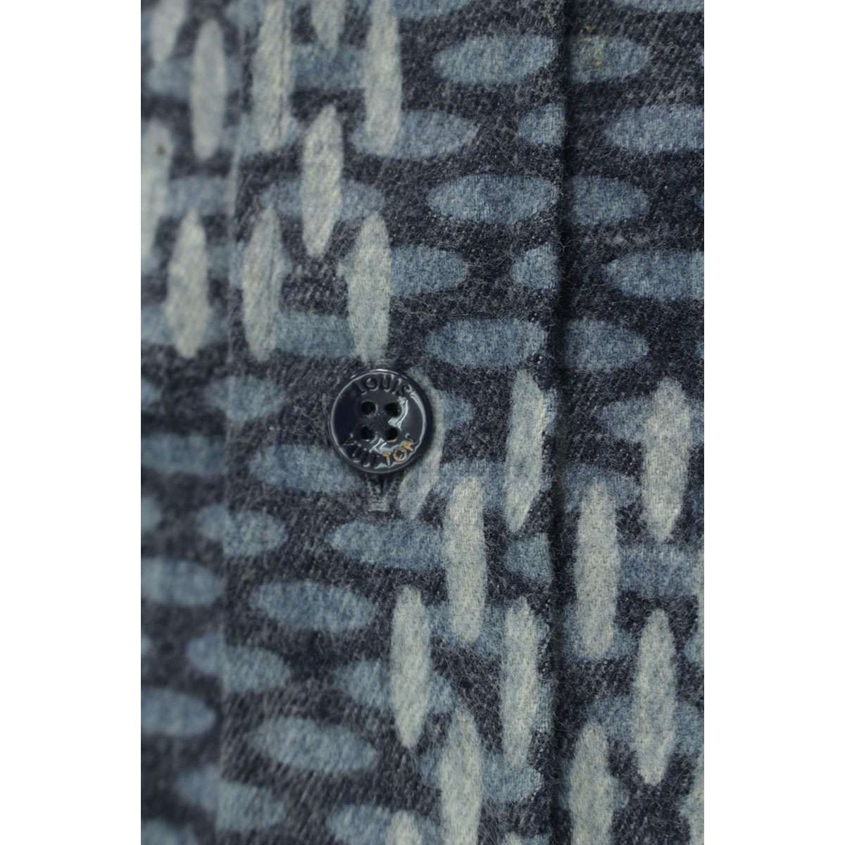 Louis Vuitton Vji Monogram Wave Giant Damier Flannel Long Sleeve Shirt — view 3