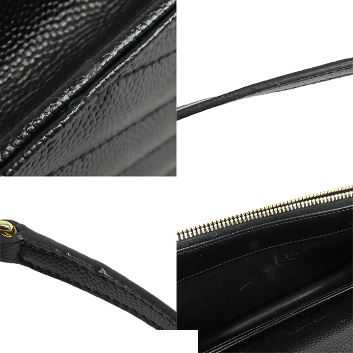 Saint Laurent Cassandra Black Leather Wallet Pochette Chain Shoulder Bag — view 8
