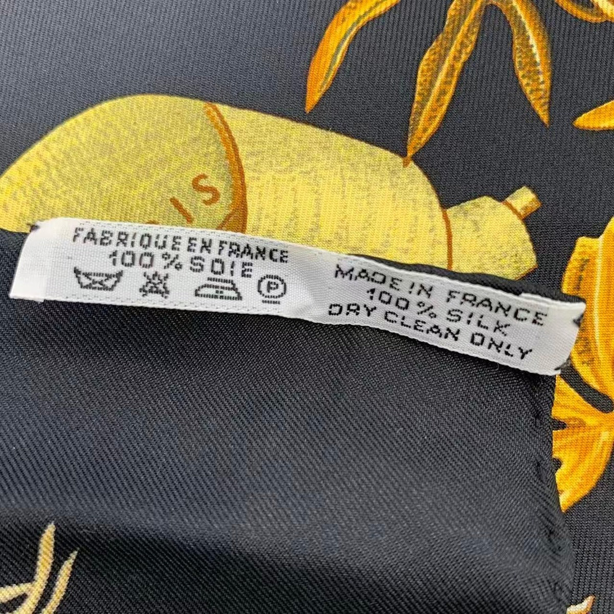 Hermes Scarf Silk Carre 90 Passiflores Passion Flower Black — view 7