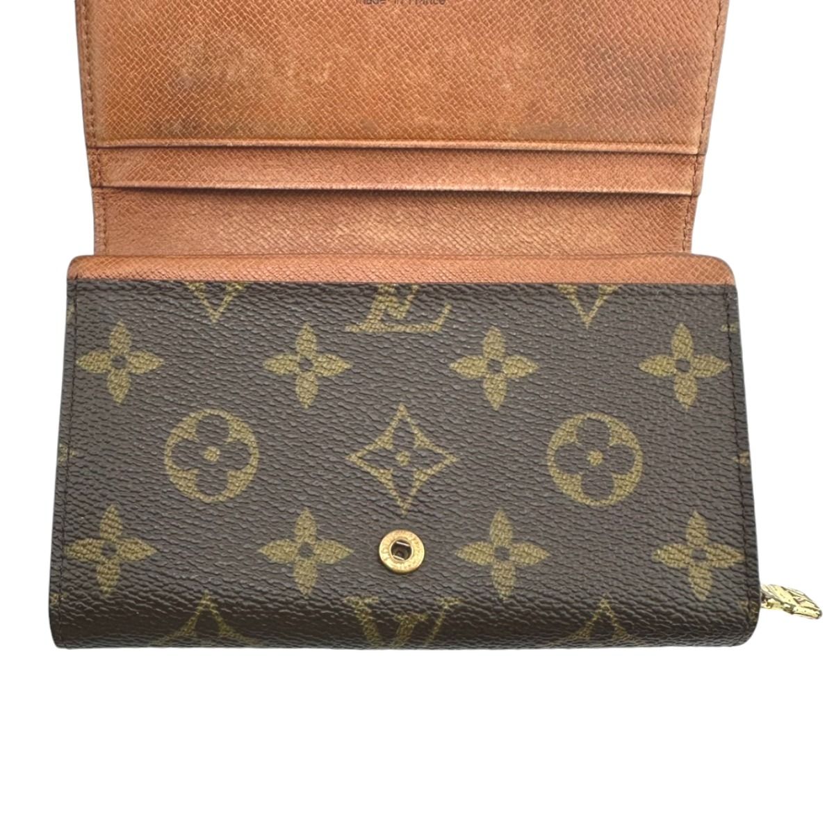 Louis Vuitton Monogram L-shaped Zipper Porte Monnaie Vie Tresor Fold