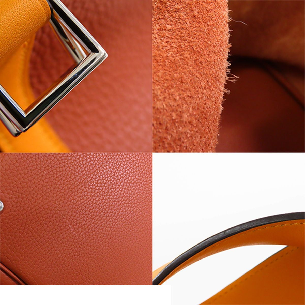 Hermes Picotin Lock Touch MM Cuible Jaune d'Or Silver Taurillon Handbag — view 8