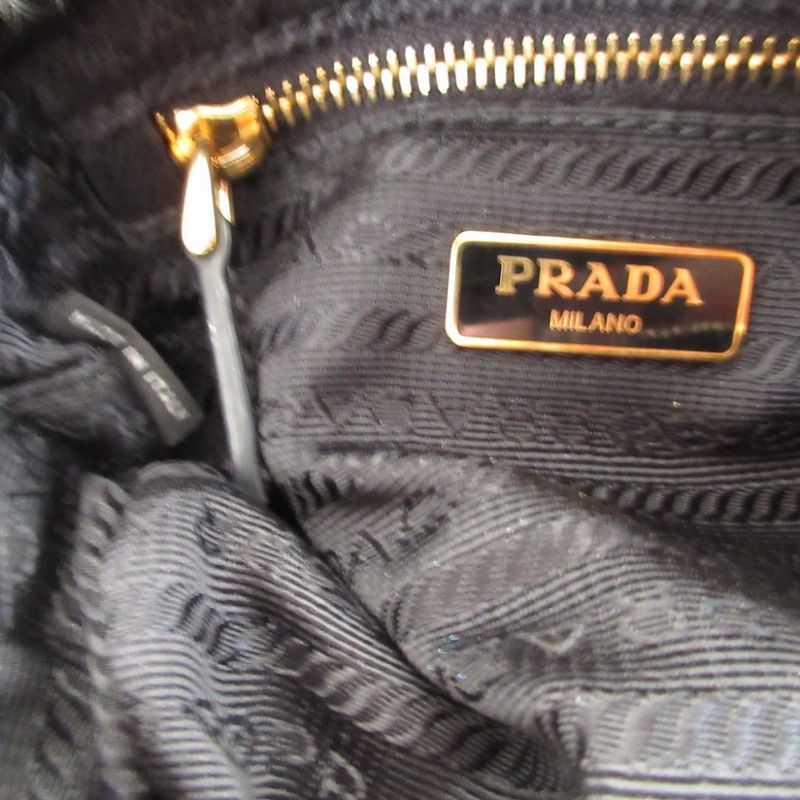 Prada Triangle Plate Denim Black Pouch 0484 Prada