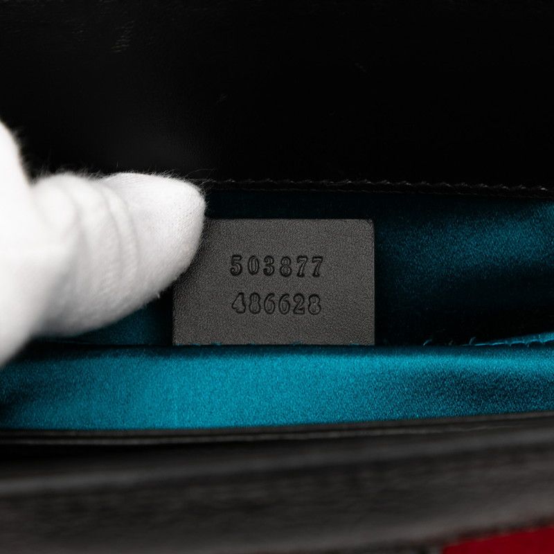 Gucci Ophidia Sherry Line Chain Shoulder Bag 503877 Red Black Suede Leather