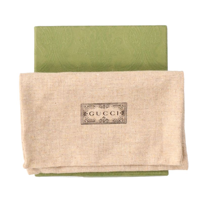 Gucci Double Authenticity Card Case Wallet 456126 Cao0g 1000 Leather Women Black