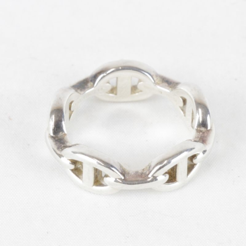 Hermes Chaine D'ancre Ancienne PM #56 Ring Silver 925 Ladies