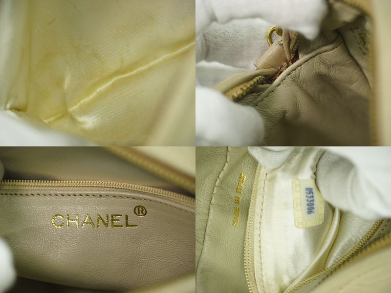 Authentic Chanel Coco Mark Matelasse Tassel Chain Shoulder Bag Lambskin Leather