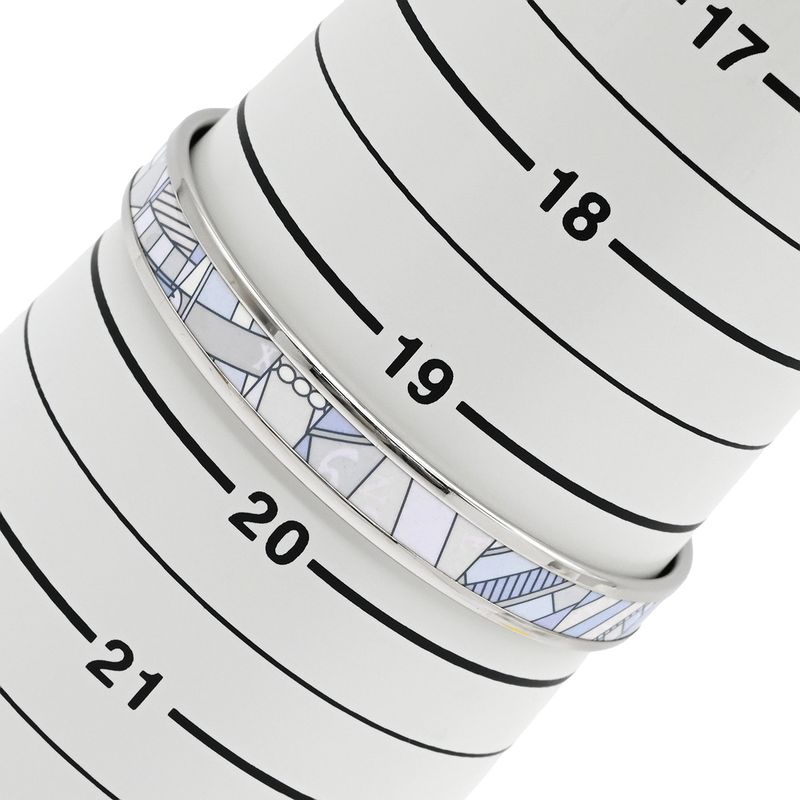 Hermes Bangle Emile PM Metal Cloisonne Multicolor and Silver Hardware