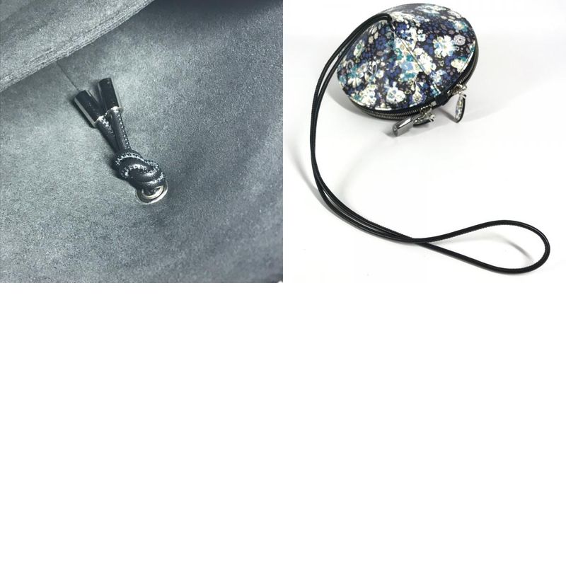 Louis Vuitton Floral Toupie Multicolor Flower Pouch Case Leather Black Blue