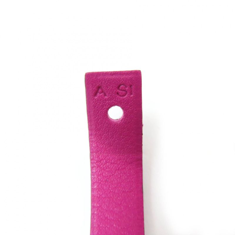 Hermes Medor Infini Dubretour Bracelet Leather Silver Hardware Bangle Purple T3