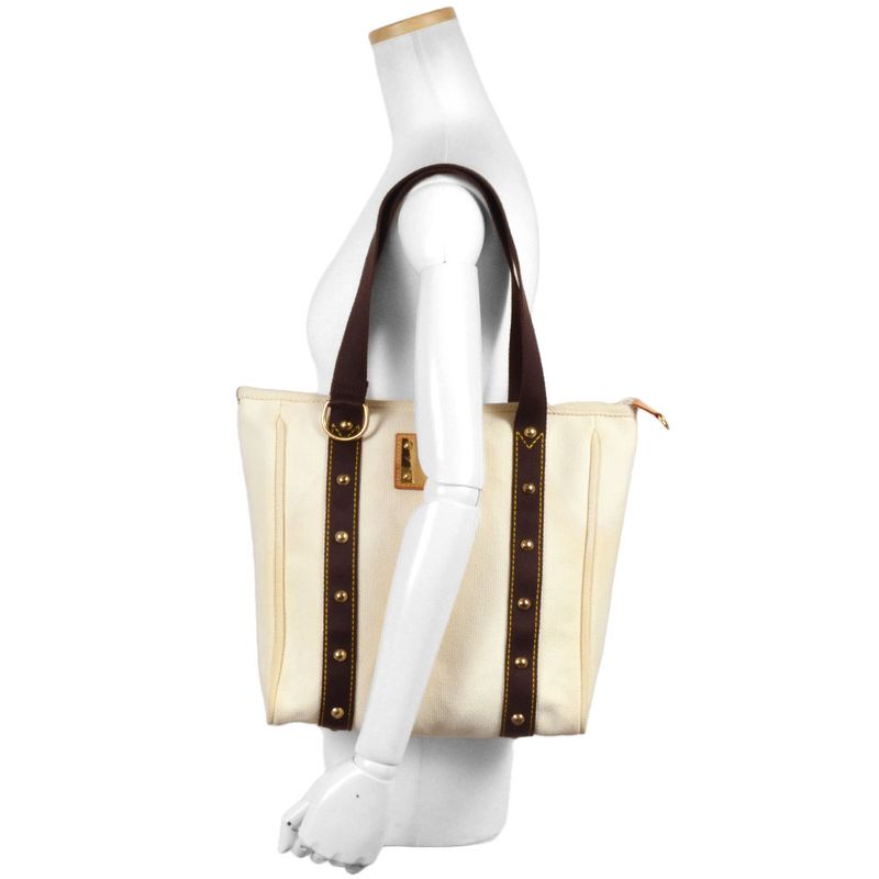 Louis Vuitton Antigua Cabas GM Tote Bag Canvas M40033 White