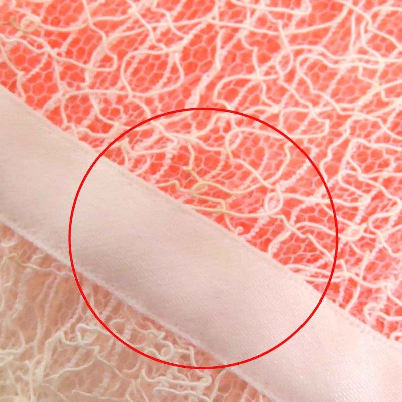 CHANEL P38256 Coco Mark Button Ribbon Belt Full Lace Cardigan Bolero Salmon