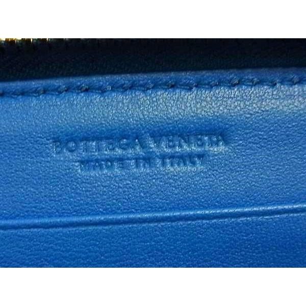 Bottega Veneta Intrecciato Leather Zip Around Wallet Blue — view 5