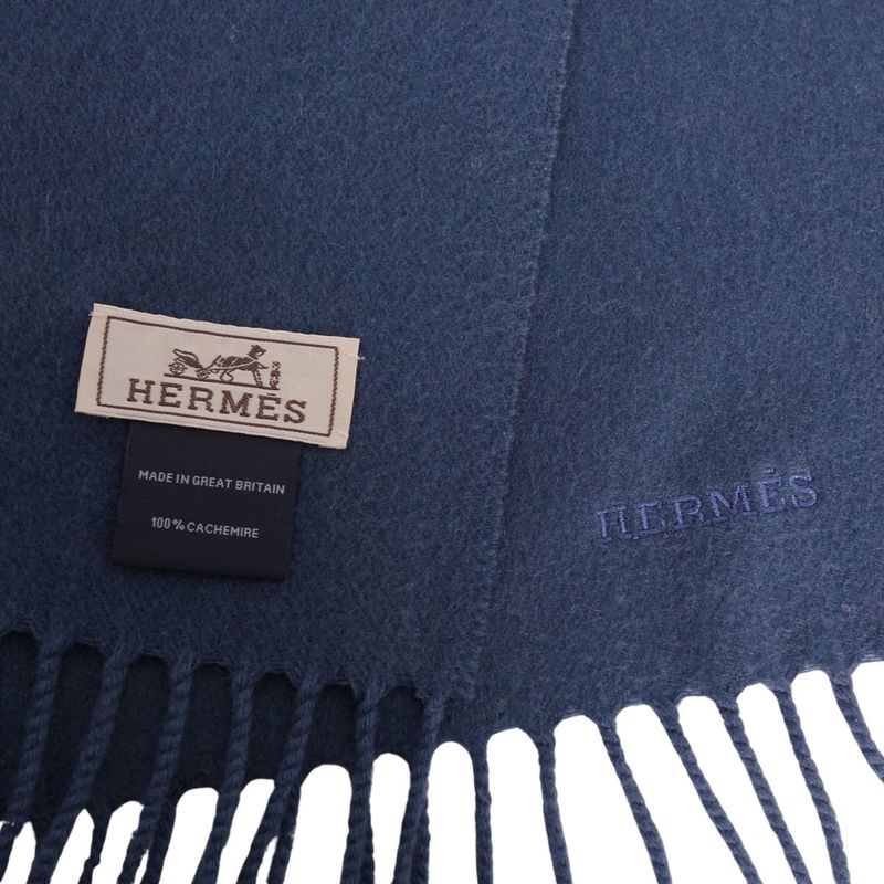 Hermes Scarf Shawl 100% Cashmere Fringe Lo