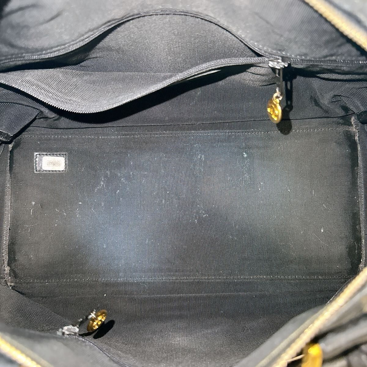 Chanel Caviar Leather Large Bowler Bag Travel Bag Duffle Black CC Tote