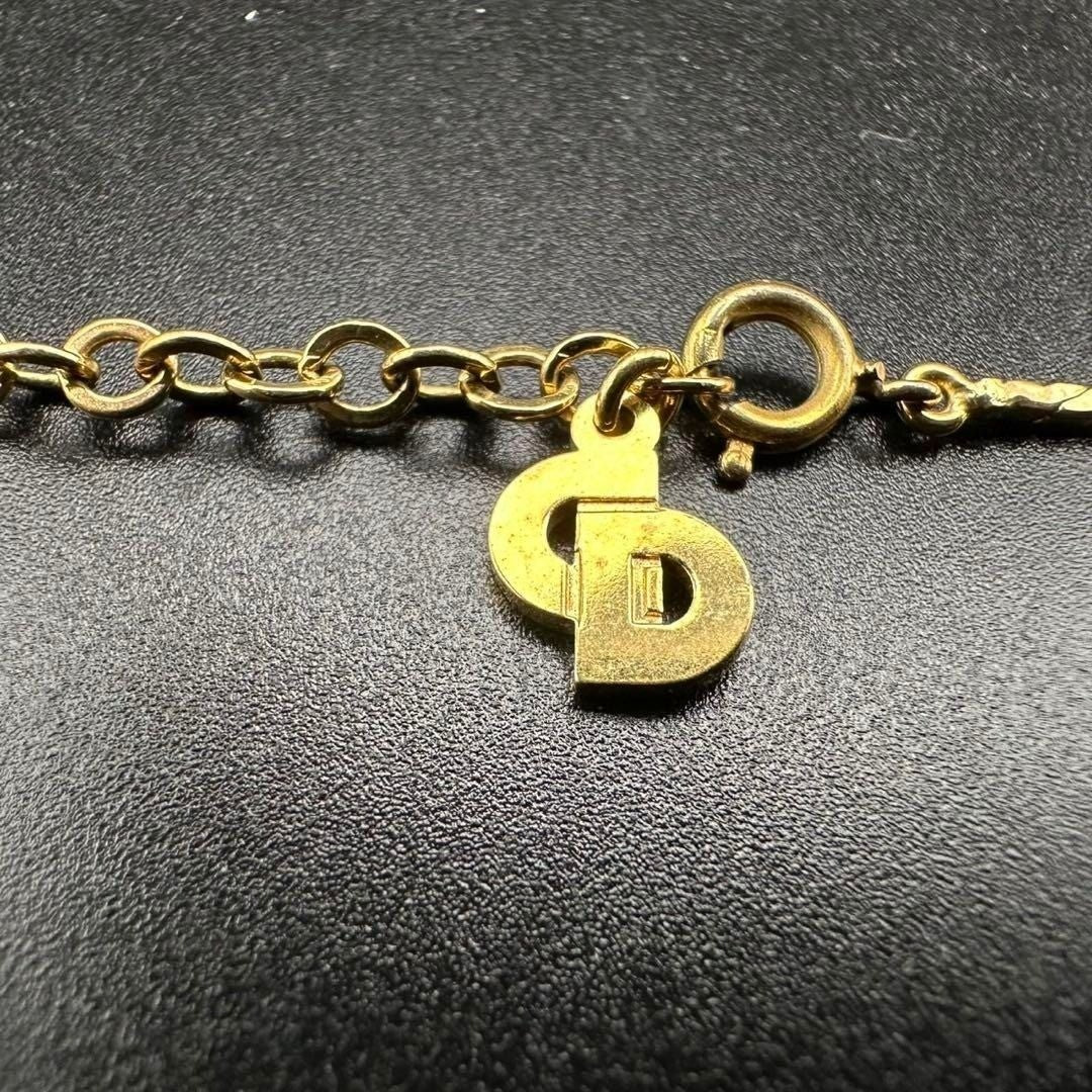 Christian Dior Vintage Rhinestone Crystal Heart Necklace Gold Plated