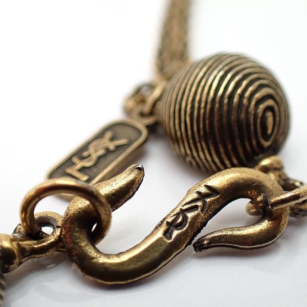 Yves Saint Laurent Necklace Long Vintage Swirl GP Yves Saint Laurent
