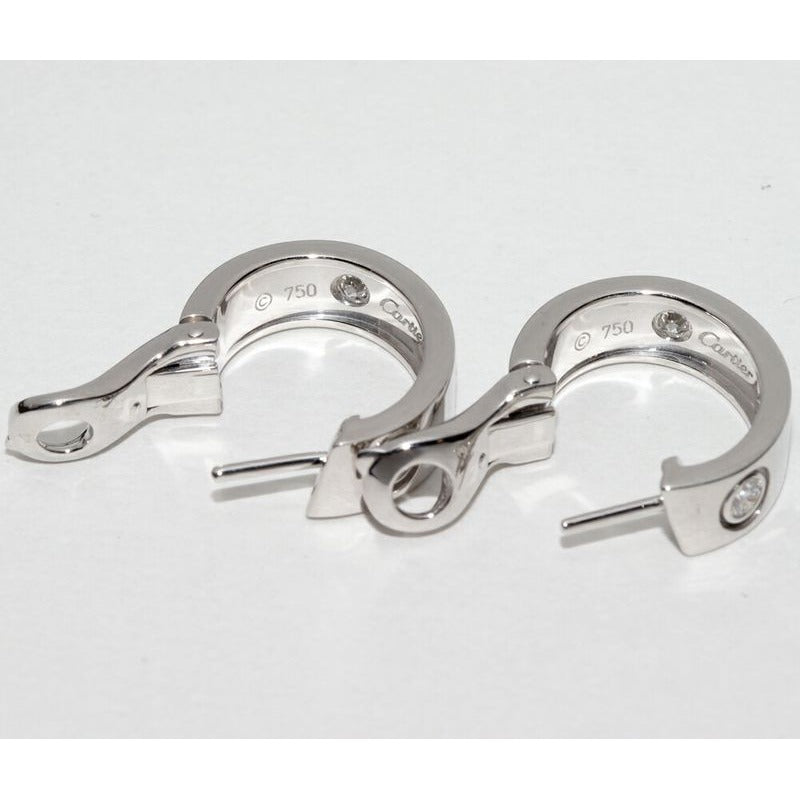 Cartier Earrings 18K White Gold Diamond 6 P Love — view 5