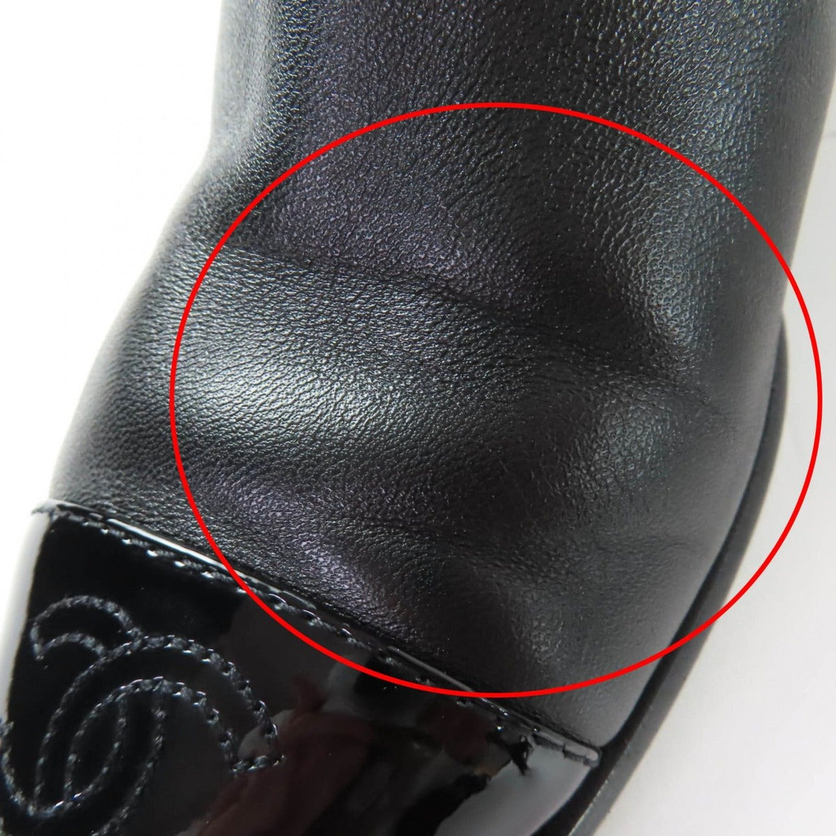 Chanel CC Logo Leather Ankle Boots Short Black 35 Handbag — view 14