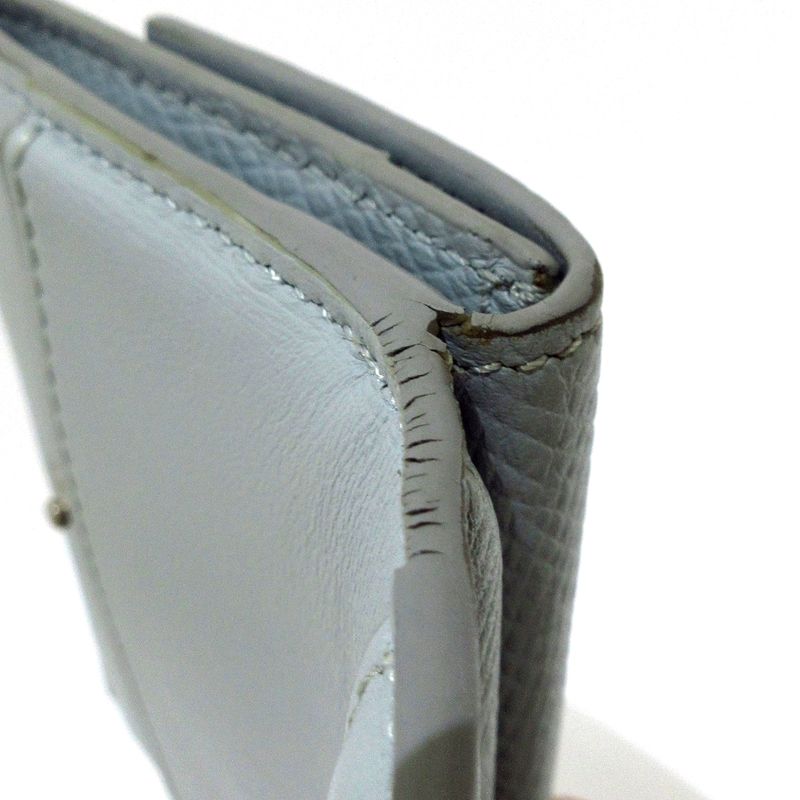 Celine Trifold Folded Compact Wallet Light Blue Leather