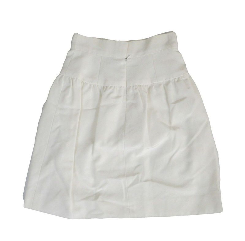 16ss Chanel Flower Print Gathered Skirt Bottoms White Half Length Size 34