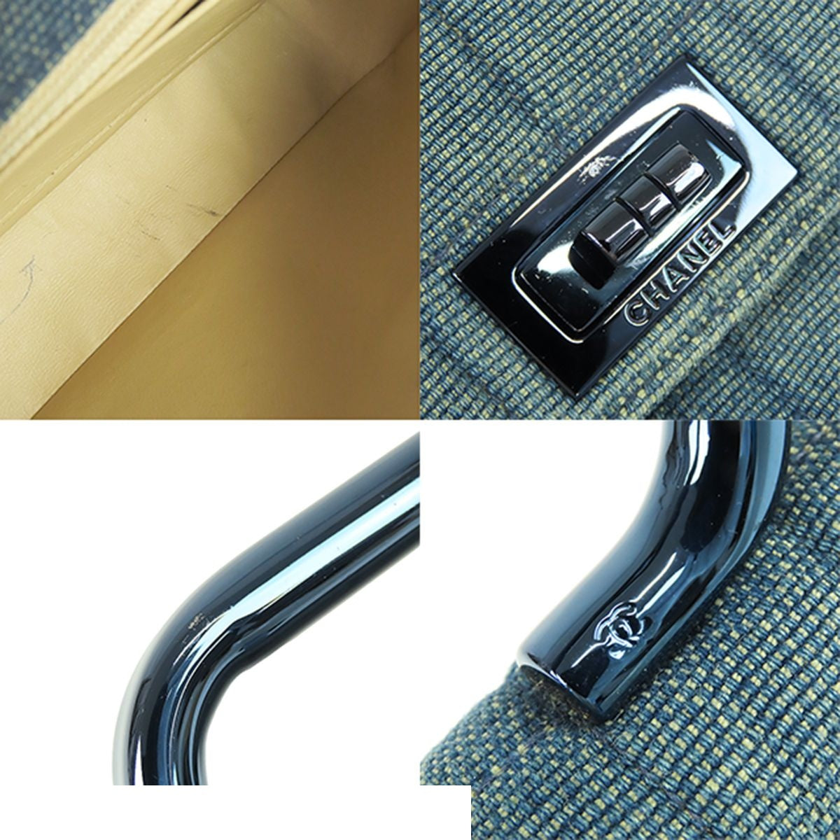 Chanel 2.55 Choco Bar Handbag Blue Denim — view 8